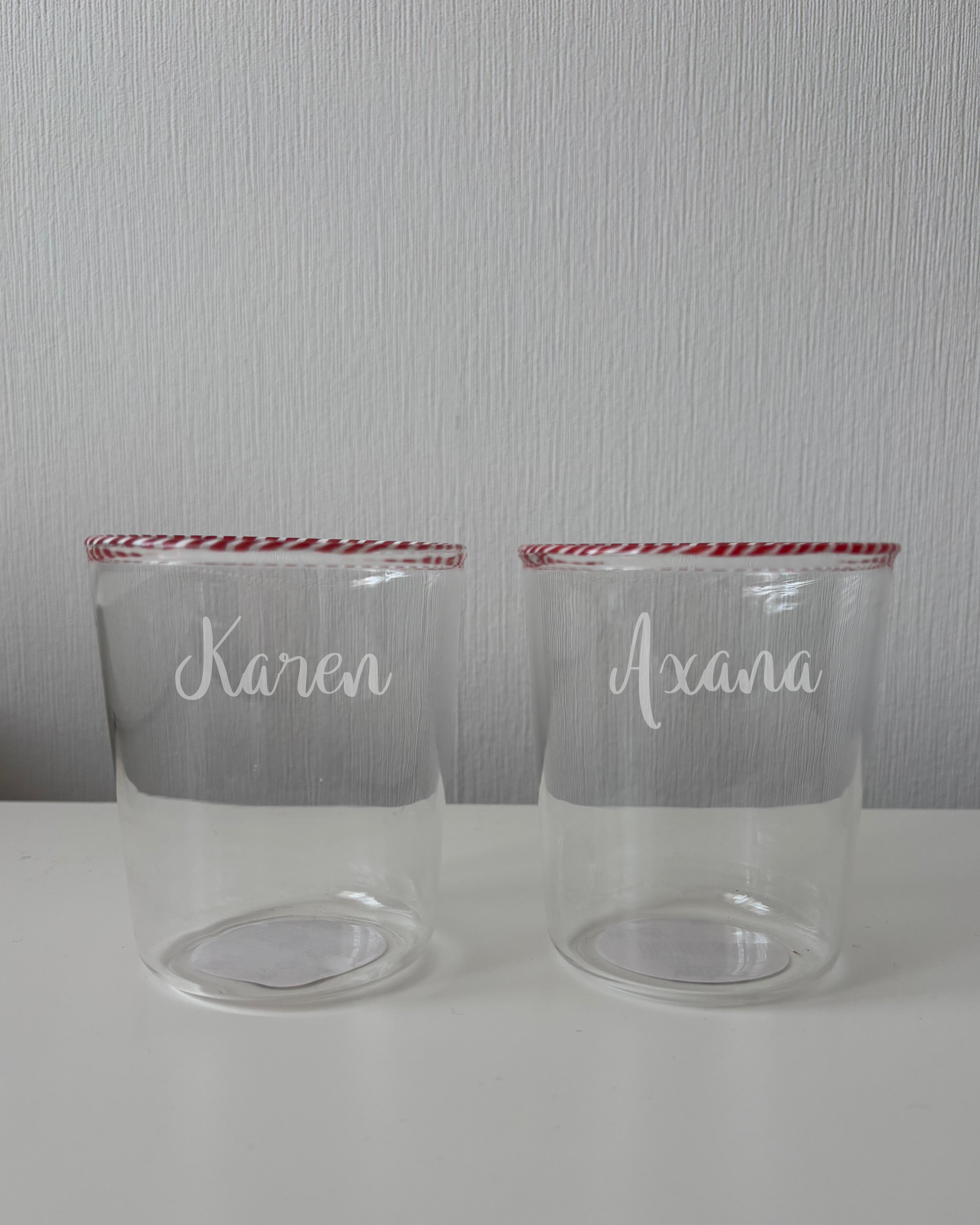 Kerstglazen met naam